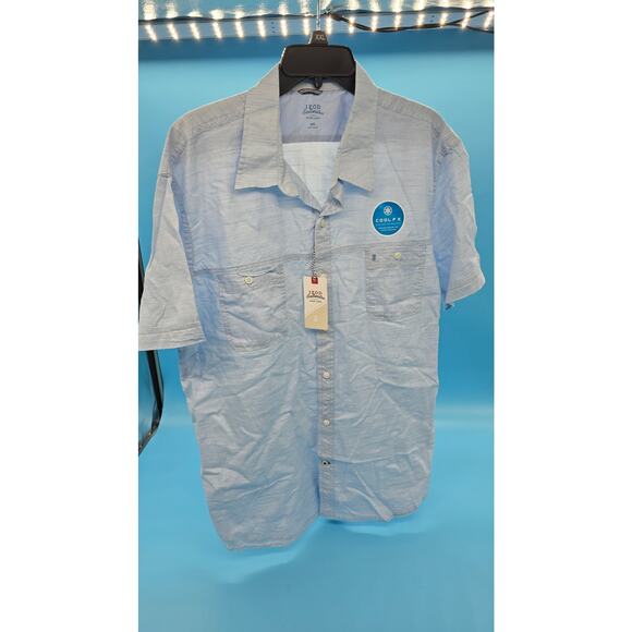 Izod saltwater relaxed classics button up shirt - Little boy Blue Size XXL NWT - Picture 1 of 7